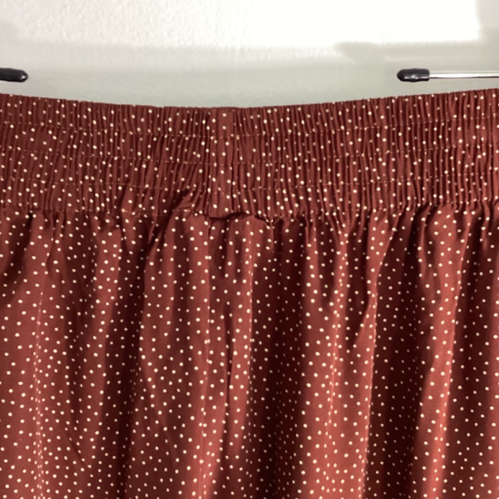 VINTAGE KENNETH MITCHELL WOMAN PLUS 24W RAYON BROWN PANTS WITH TINY POLKA DOTS - Picture 7 of 10